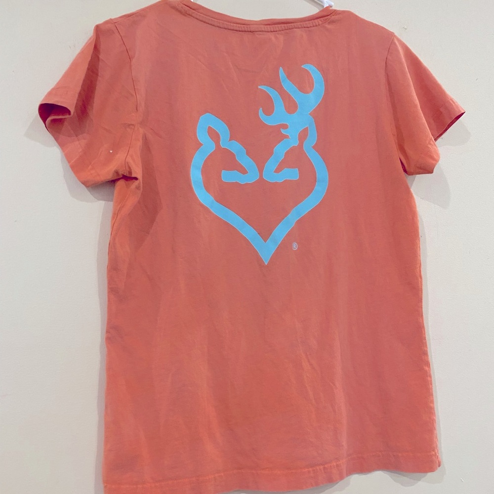 Women’s medium browning shirt, coral and blue